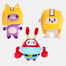 Lankybox Plus Toys, Stuffed Doll Foxy, Boxy, Mr. Krabs