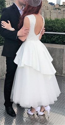 satin and chiffon wedding dress