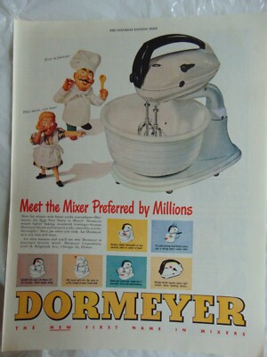 1948 DORMEYER MIXER Preferred by Millions print ad