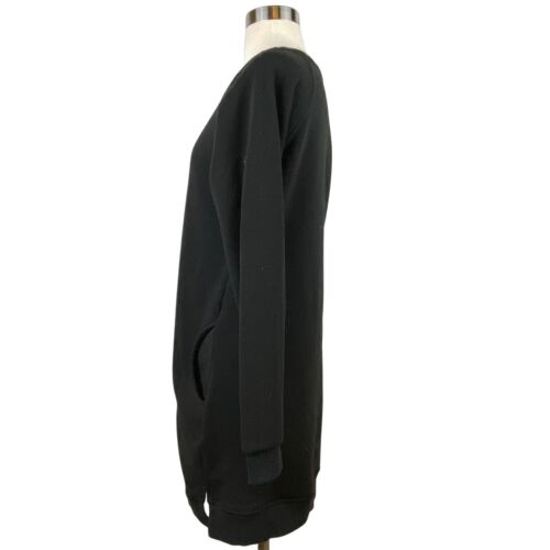 Z. AVENUE USA Damen schwarzes langes Sweatshirt Oberteil oder Kleid, Taschen Größe Medium - Bild 3 von 5