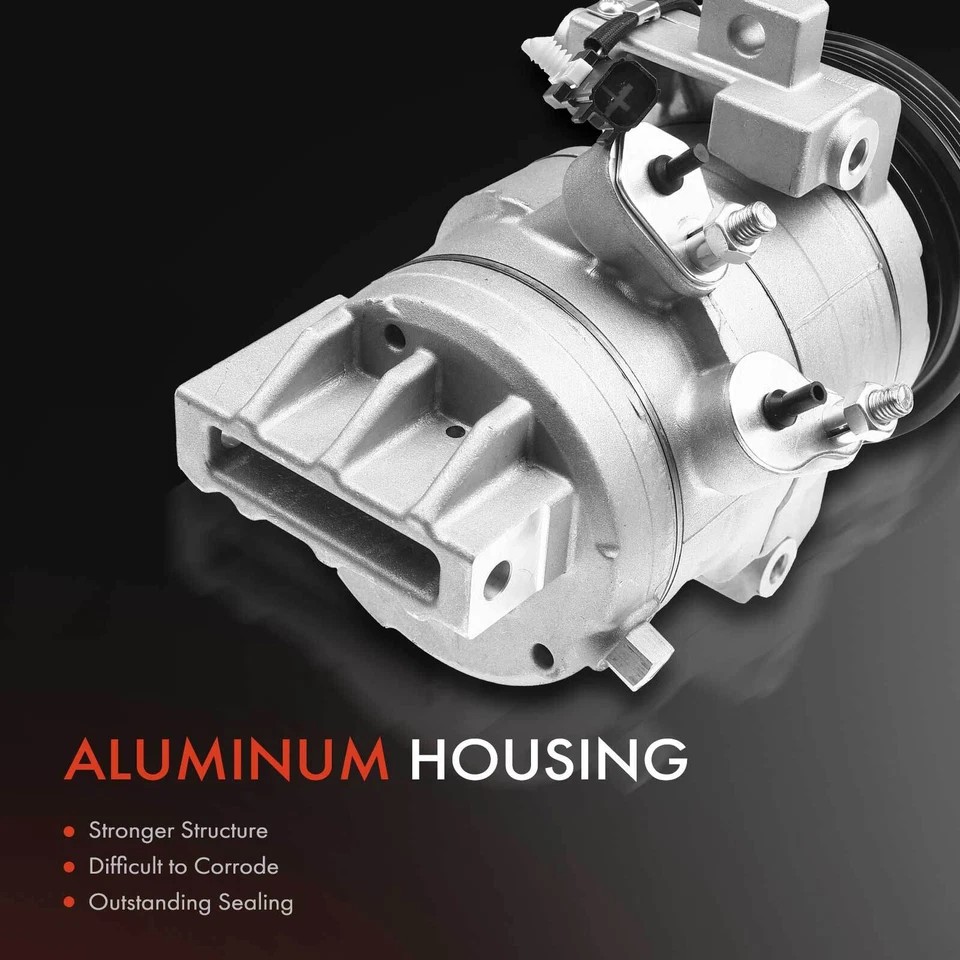 A/C Compressor with 4-Groove Pulley for Ford Mustang Base 2011-2014 3.7L DKS17D - Image 3 of 4