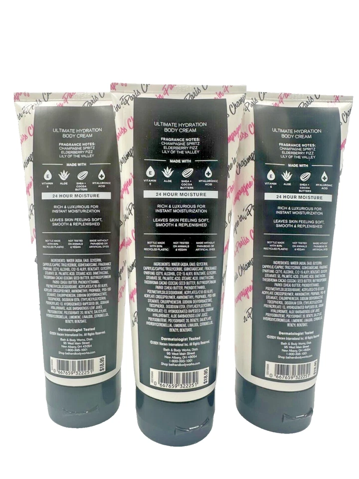 Bath & Body Works LOTE 3 Loción Crema Corporal Emily In Paris Champagne in Paris 8 OZ Foto 2 de 2