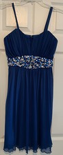 Juniors City Triangles Royal Blue Spaghetti Strap Jeweled Prom Dress Size 5
