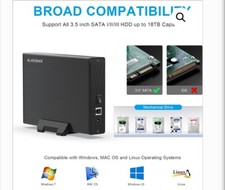 GODO USB 3.0 to 3.5 Inch Hard Drive Enclosure Vertical External SATA HDD SSD J7