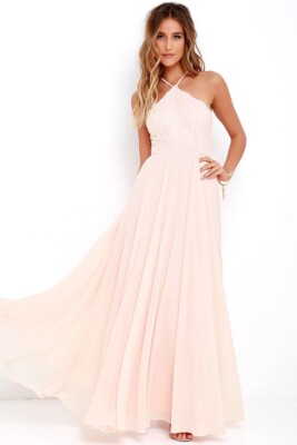 peach maxi dress bridesmaid Short Dave & Johnny Pink Homecoming Dress