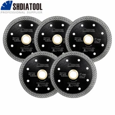 SHDIATOOL 5pcs 4''/105mm Diamond Saw blade X Mesh Turbo Cutting Disc for Tile