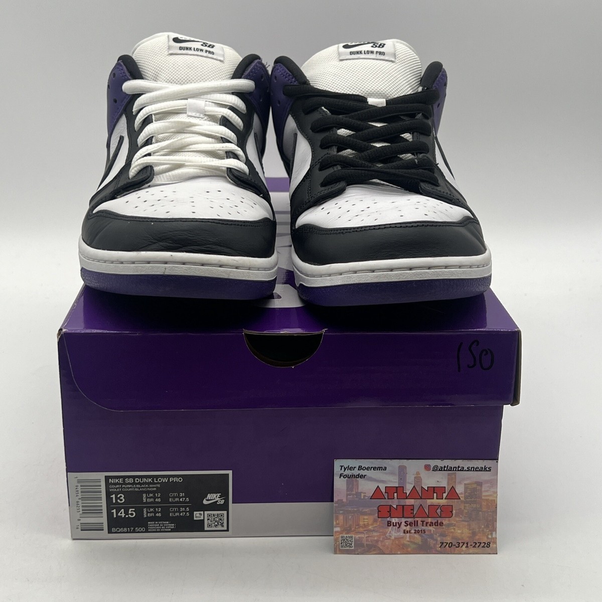 Size 13 - Nike Dunk SB Low Court Purple Black White Purple Leather