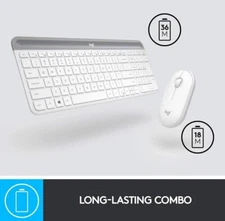 Logitech MK470 Slim Wireless Mouse & Keyboard Combo Off White 920-009443