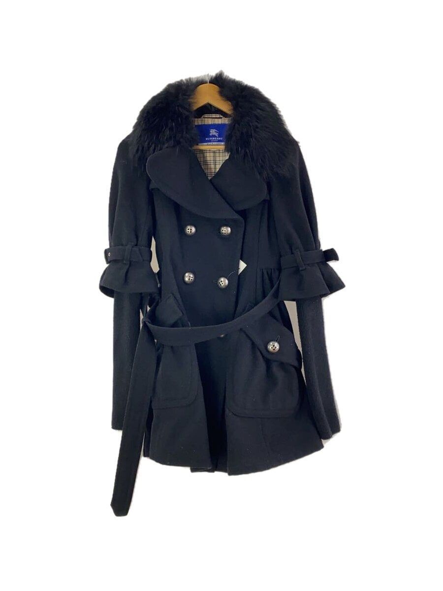 BURBERRY BLUE LABEL OTHER COAT 38 WOOL Black FNF05-810-09 BURBERRY BLUE LABEL OTHER COAT 38 WOOL Black FNF05-810-09