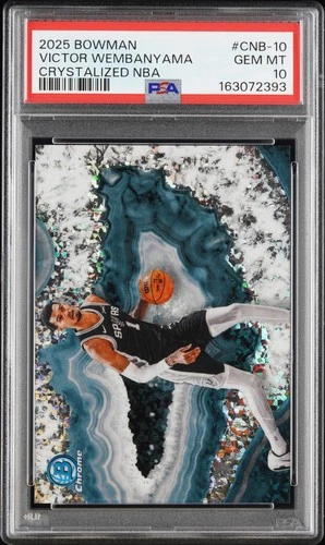 2025-26 BOWMAN BASKETBALL VICTOR WEMBANYAMA CRYSTALIZED NBA #CNB-10 PSA 10 SPURS