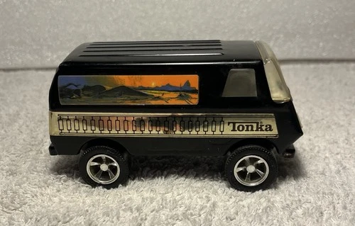 Vintage Tonka Custom van black 55450 Scenic Side 1970’s Toy Vehicle Made In USA