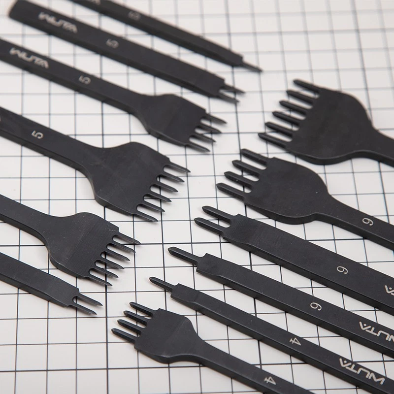 3/4/5/6mm Leather Craft Pricking Iron Diamond Stitching Chisel Hole Punch Tools - Image 2 of 4