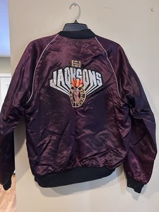 Jacksons World Tour ‘84  Purple Bomber Jacket  Embroidered Logo Men's L