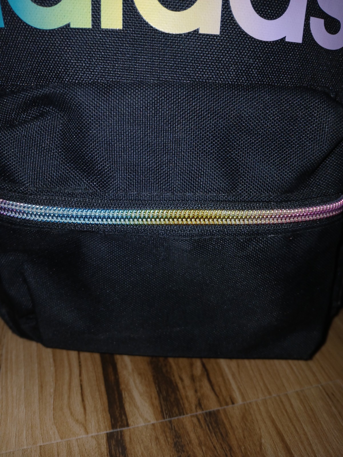 Adidas Linear Mini Backpack Black with Rainbow Lo… - image 2
