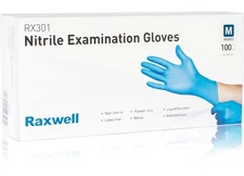 Raxwell Industries LLC  RW3012 - Rx 301 Disposable, 4 Mil, Blue Nitrile