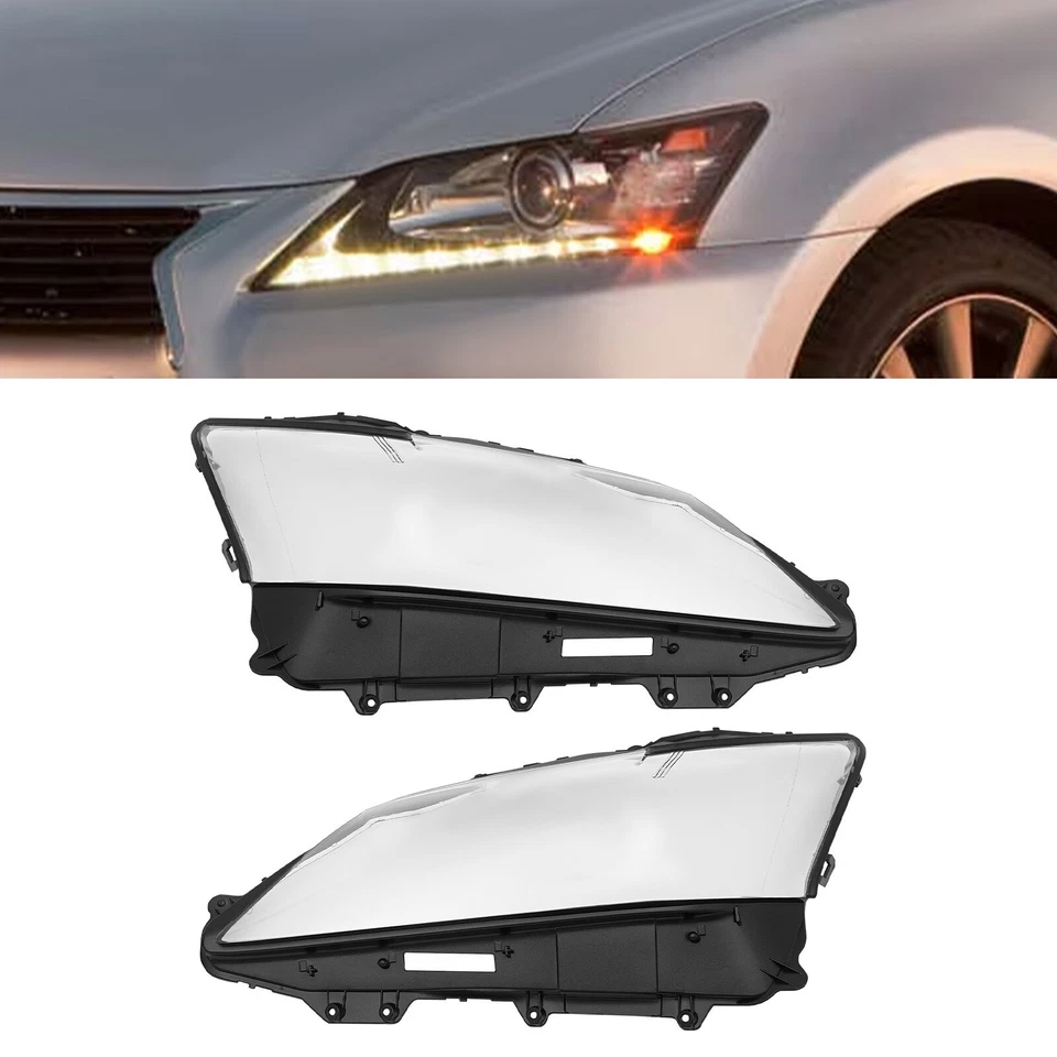 For 2012-2015 Lexus GS250 GS350 GS450H Left&Right Headlight Lens Shell Cover Foto 2 de 4