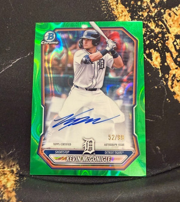 2026 Bowman Chrome Kevin McGonigle Tigers #CPA-KMC Auto Green Lava Refractor /99