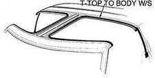 1987-1988 Mustang T-top To Body Weatherstrip Seal Seals Glass Panel To Body Lh