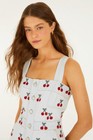 NWT AUTH FARM RIO Embroidered Cherry Denim Romper Sz LARGE L FREE SHIP — photo 2