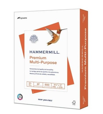 Hammermill Premium Multi-Purpose Paper, White, 8.5x11, 1 Ream (500 Sheets), New