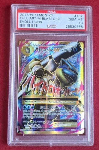Pokemon M Blastoise EX (Full Art) 102/108 Evolutions Holo PSA 10 Card TCG