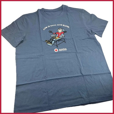 #ad #ad NEW 2026 Life Is Good American Red Cross Give Blood Graphic T Shirt Gildan $17.00