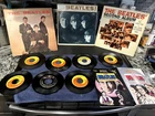 Vintage Lot Of The Beatles 3 LP'S-7 45's Rock Roll Comic Book