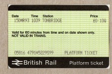 Tonbridge S99 - final APTIS platform ticket - Kent TN9 - reserve machine