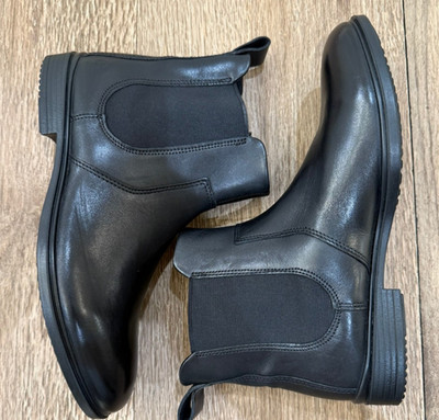 New Ecco Black Slip On Ankle Boot EU Size 38 US Size 7