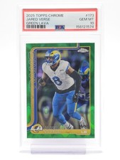 JARED VERSE 2025 TOPPS CHROME GREEN LAVA /99 #173 RAMS PSA 10 Q5997