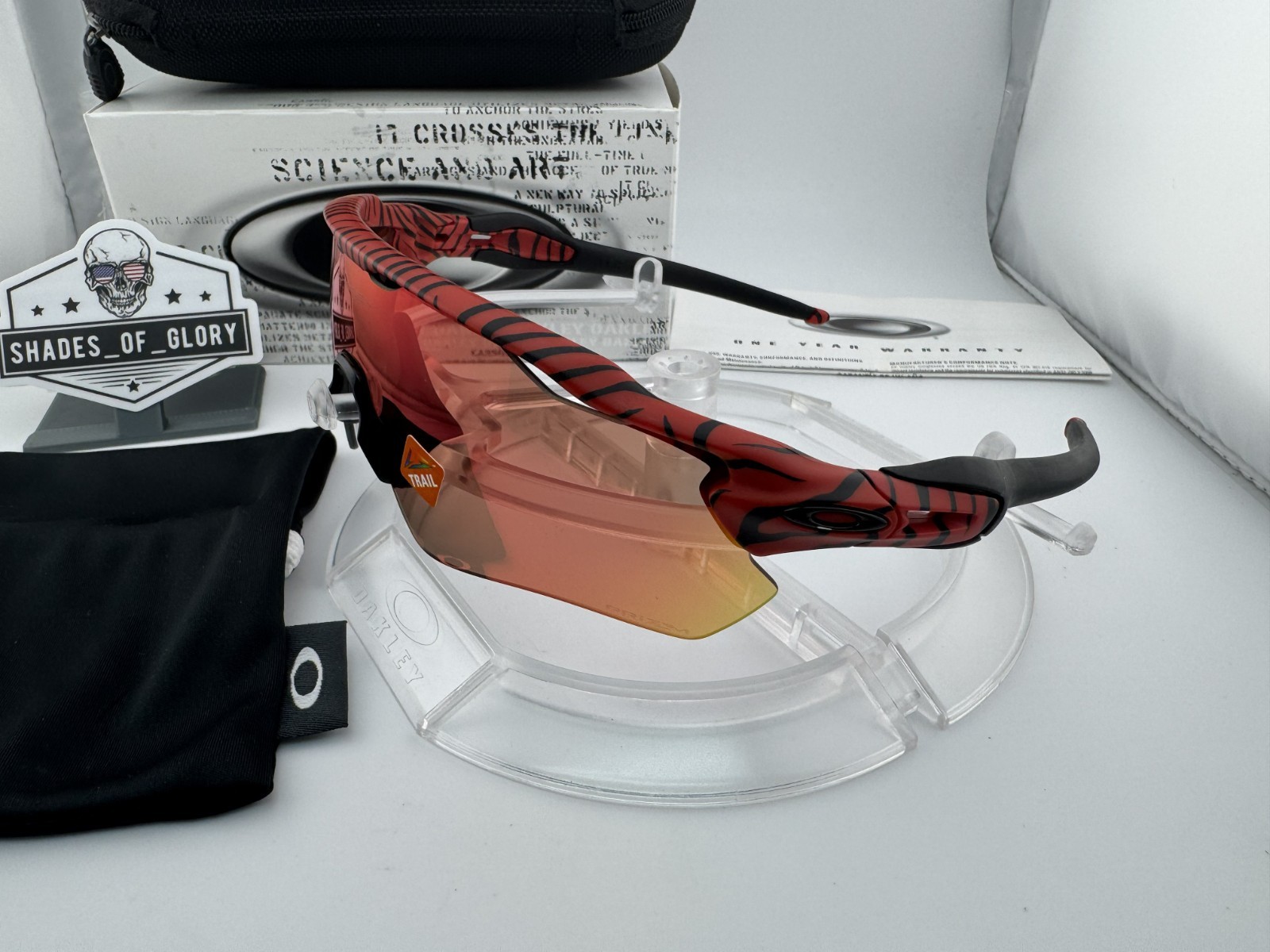 OAKLEY RADAR EV PATH RED TIGER W/ PRIZM TRAIL LENS SUNGLASSES OO9208-D1 38 RARE image 4