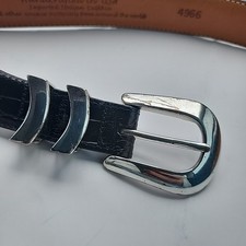 onyx by brighton belt Mens 42 Black Leather USA Crocodile Print 4966