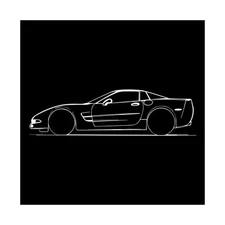 Chevy Corvette C5 Poster Side Profile Classic Sports Car Wall Art Print