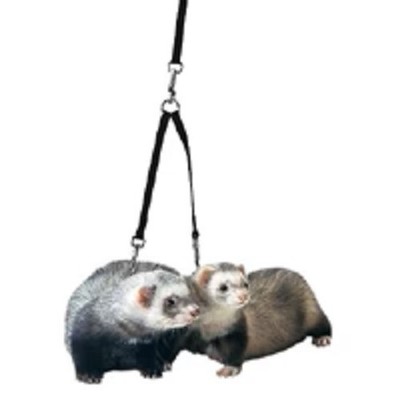 Marshall Pet Ferret Tandem Coupler w Swivel Clips. Black. New in Package.
