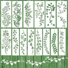14 Pieces Leaf Vine Stencils for Painting Reusable Leaves Stencil for Craft D...