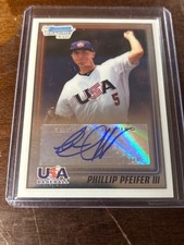2010 Topps USA Baseball – Phillip Pfeifer III – 1st Bowman Chrome – Certified Au