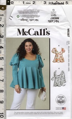 ''Women's Tops with C,D,DD Cup Sizes''  2023 McCall's Sewing Pattern M8387 30W-38W