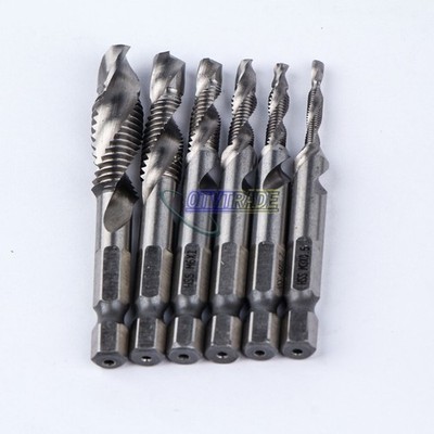 6pcs NEW High Speed Steel Screw Thread Metric Spiral Hand Plug Tap Tool #vn