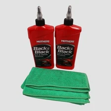 Mothers Back to Black Trim & Plastic Restorer 12 OZ. w/ Microfiber Cloth Kit
