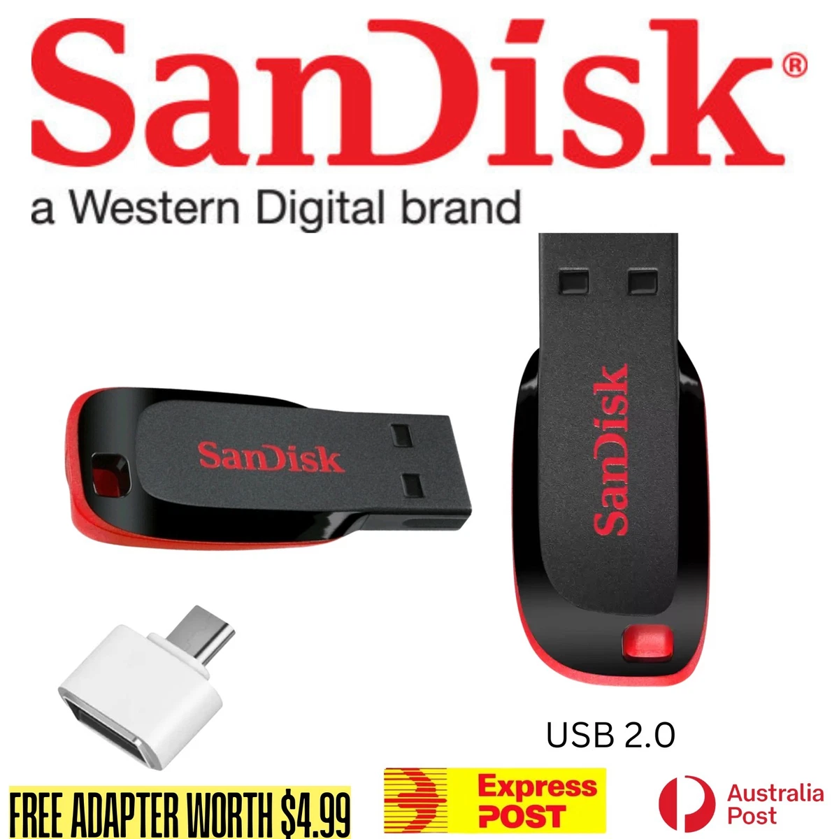 USB Flash Drive SanDisk 32GB 64GB 128GB 16GB Memory Stick Pen USB  Cruzer CZ50