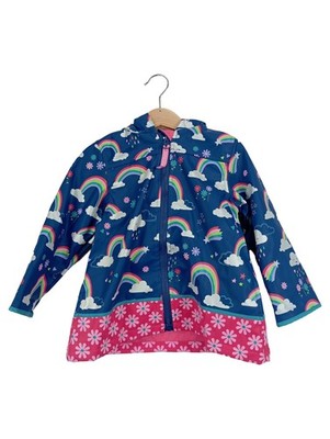 Stephen Joseph Kinder Regenjacke Mädchen Gr. 92/98 Blau Regenbogen Blumen