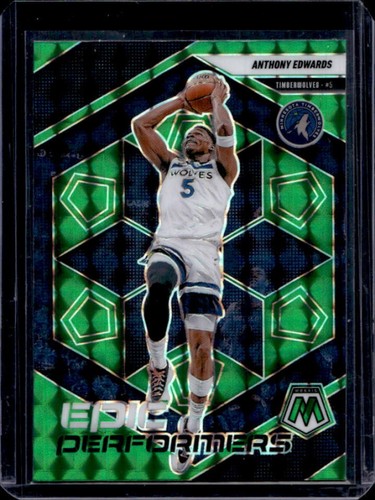 2024-25 Panini Mosaic Anthony Edwards Epic Performers Green Mosaic #9