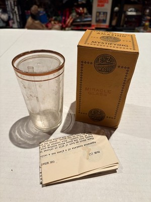 VINTAGE 1950s E-Z MAGIC Miracle Glass Magic Trick in Original Box RARE