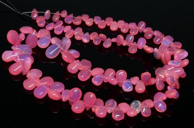 AAA Natural Pink Ethiopian Opal Teardrop Pear Beads 4-12mm Smooth Gemstone