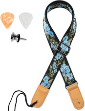 Ukulele Strap, Hawaiian Jacquard Spring Flower Ukelele Shoulder Strap, Suitable