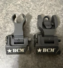 Troy Back Up Iron Sights.  Flip Up HK Front Sight Hood - BCM Marked