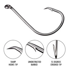 Lot 100pcs High Carbon Steel Hooks Octopus Black Fishing Hooks Barbed 1#-8/0#