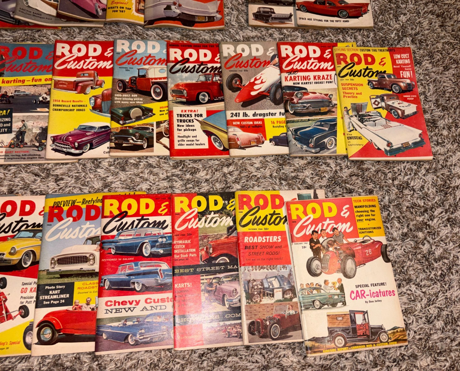 Lot Of 25 Vintage Rod & Custom Magazines Years 1957 ,1958, 1959, 1960 & 1961