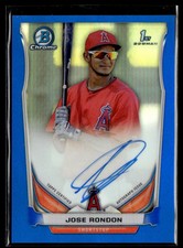 2014 Bowman Chrome Blue Refractor Jose Rondon Auto 111/150