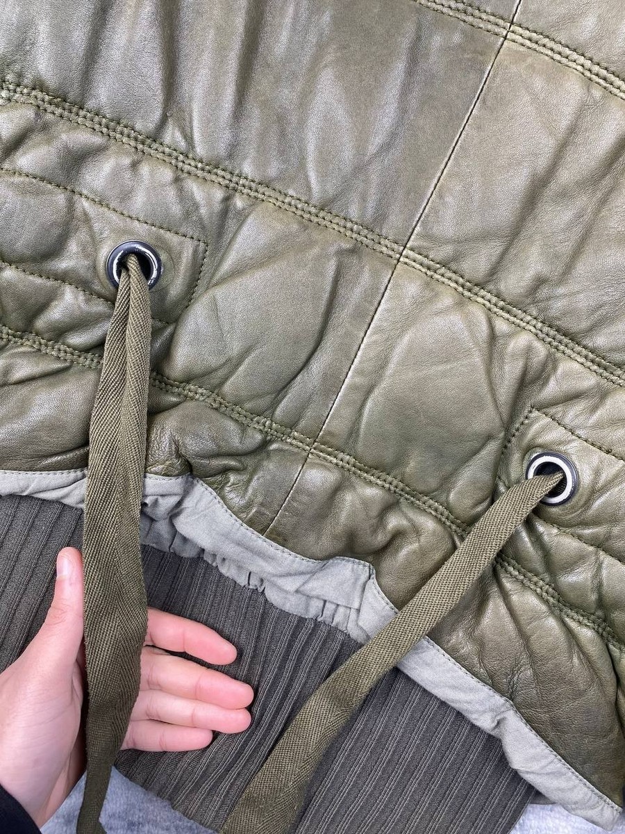 Vintage Diesel Leather Jacket 00s Y2K Women Size M Green | eBay